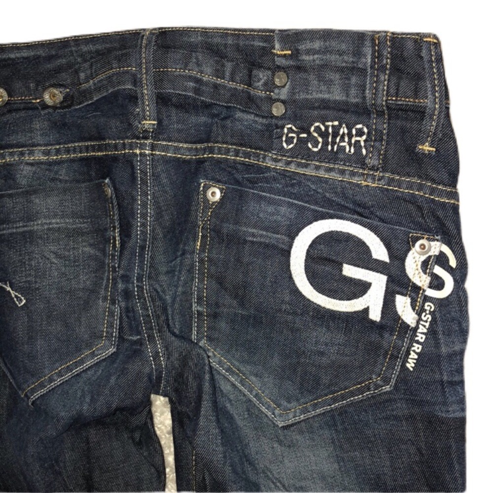 UNIQUE G-Star Midge Straight Low-Rise Dark Wash 28x28.5” - Picture 2 of 12